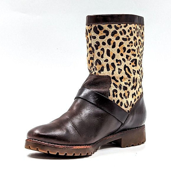 Sperry Women Stark Cheetah Buckle Brown Leather Ankle Boots Size 6.5 - Picture 8 of 12